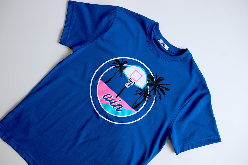 WIN "Tropical Court" Short Sleeve Tee - French Blue