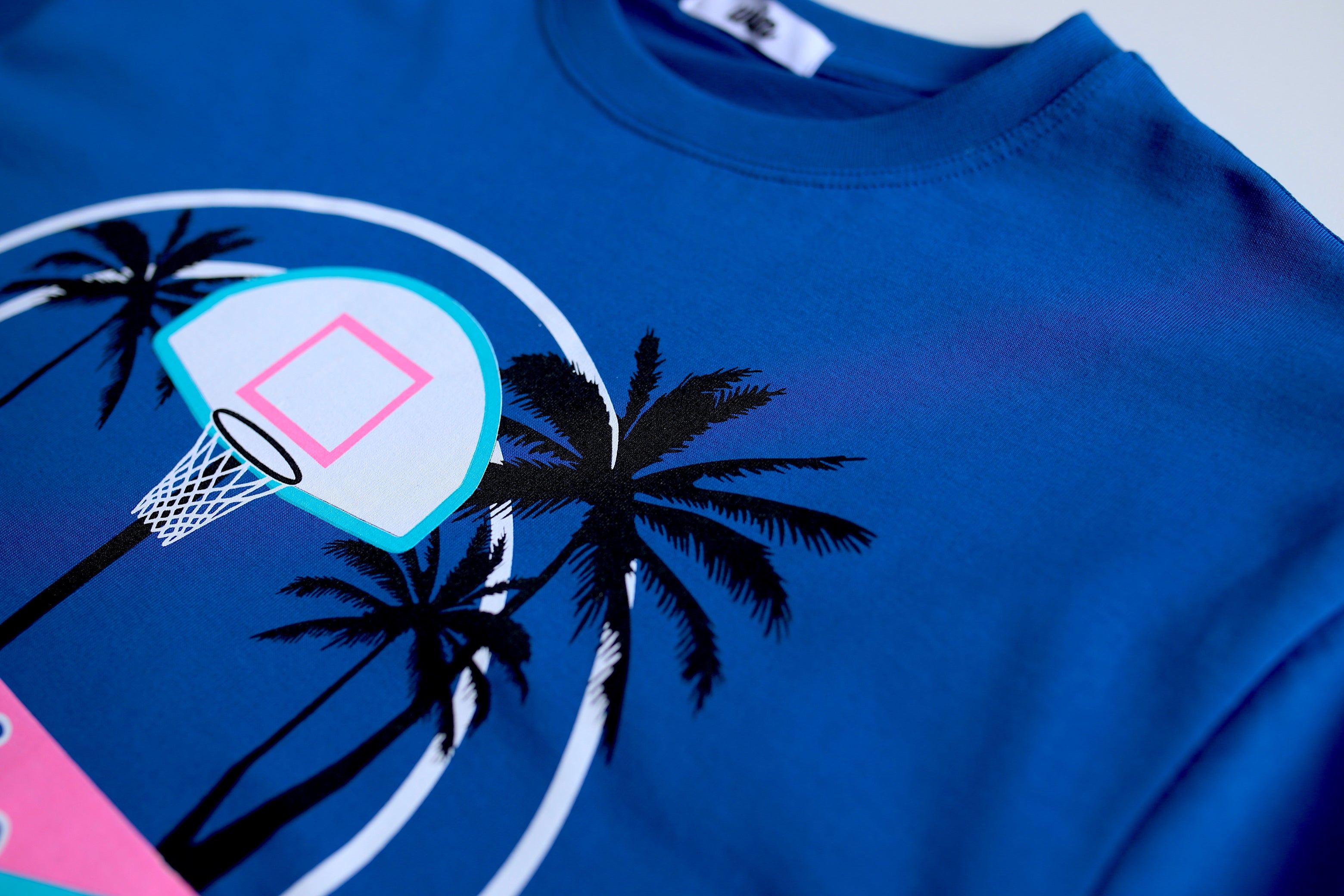 WIN "Tropical Court" Short Sleeve Tee - French Blue
