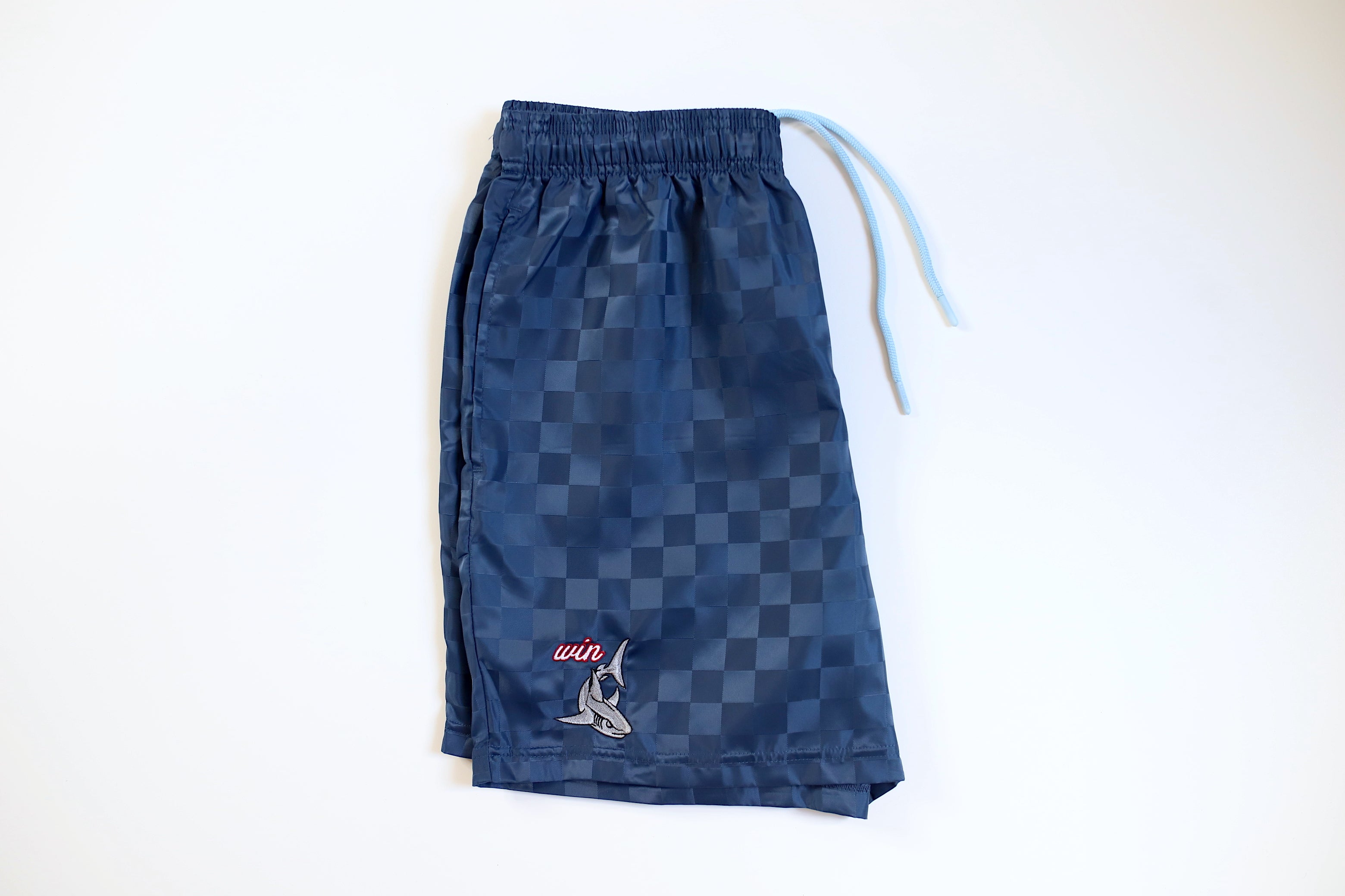 WIN Checkerboard "Shark" Shorts - Graphite Navy