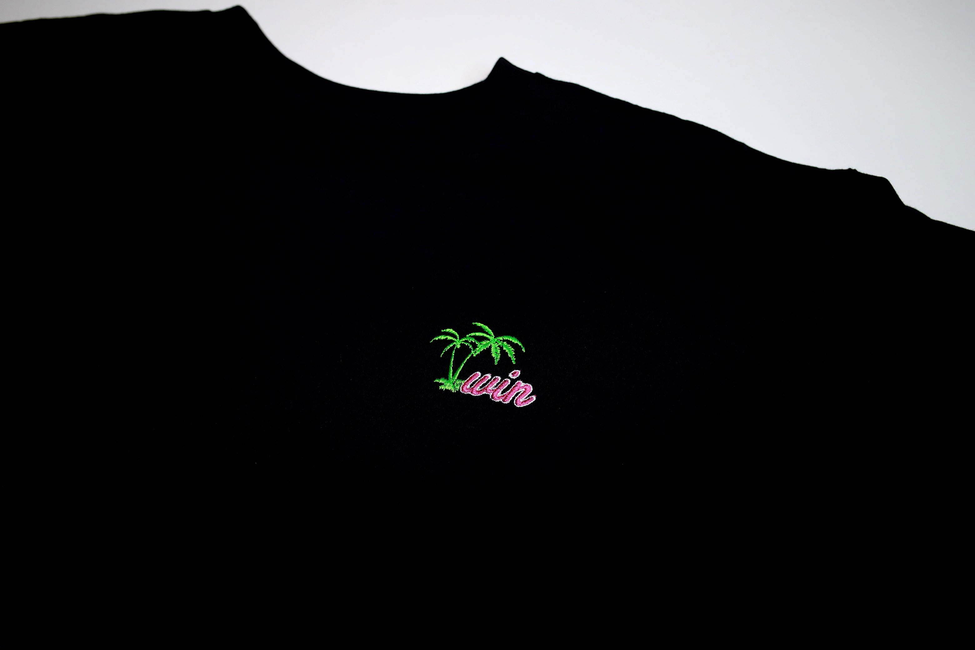 WIN "Palm Tree" Essential Embroidered Tee - Pink
