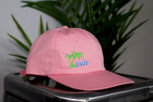 WIN "Palm Tree" Pastel Strapback Hat - Soft Pink